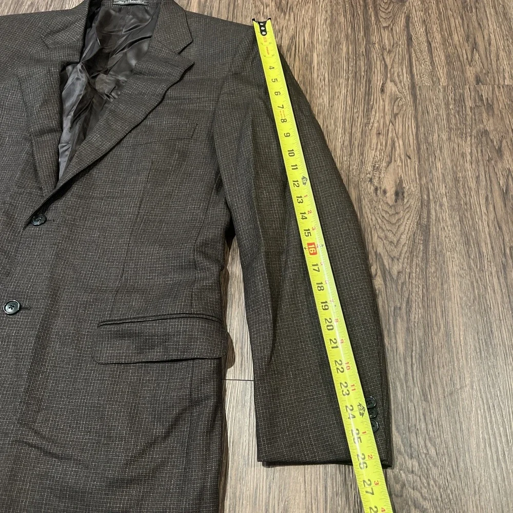 Ermenegildo Zegna Saka Fifth Avenue Blazer Mens Size 54 Long Brown Wool 2 Button